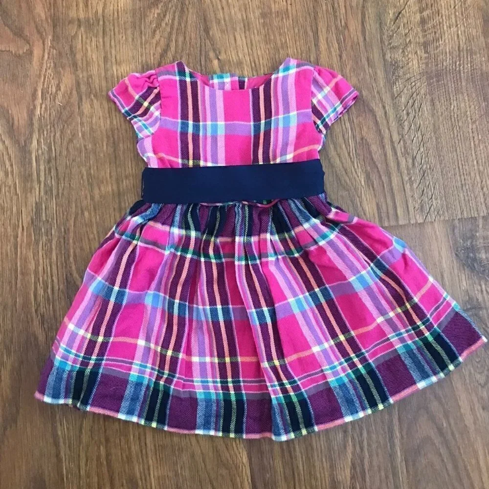 Ralph Lauren plaid holiday dress sz 9 mos